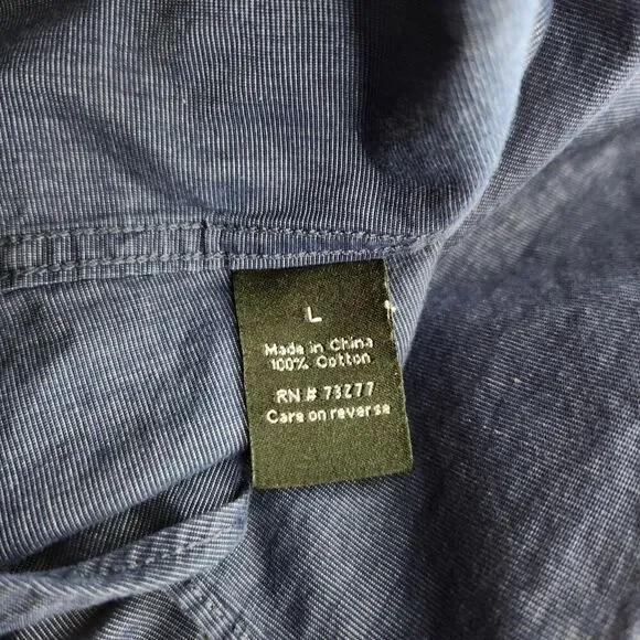 Apt. 9 Slim Fit Dress Shirt Men's Size Large Blue Long Sleeves - Picture 8 of 8